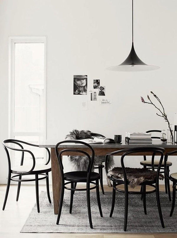 lacquered aluminum arch pendant light