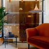 lacquered aluminum arch pendant light
