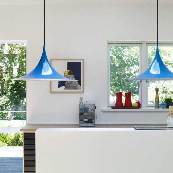 lacquered aluminum arch pendant light