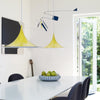 lacquered aluminum arch pendant light