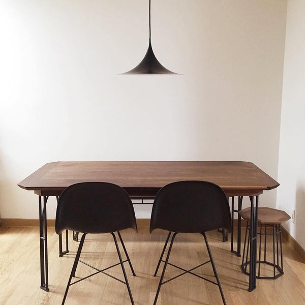 lacquered aluminum arch pendant light