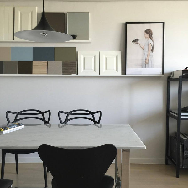 lacquered aluminum arch pendant light