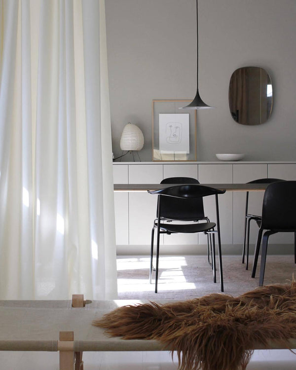 lacquered aluminum arch pendant light