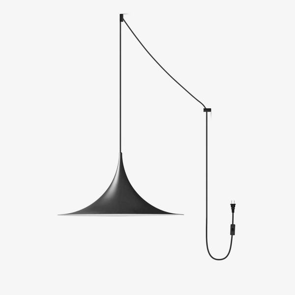 lacquered aluminum arch pendant light