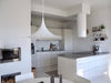 lacquered aluminum arch pendant light