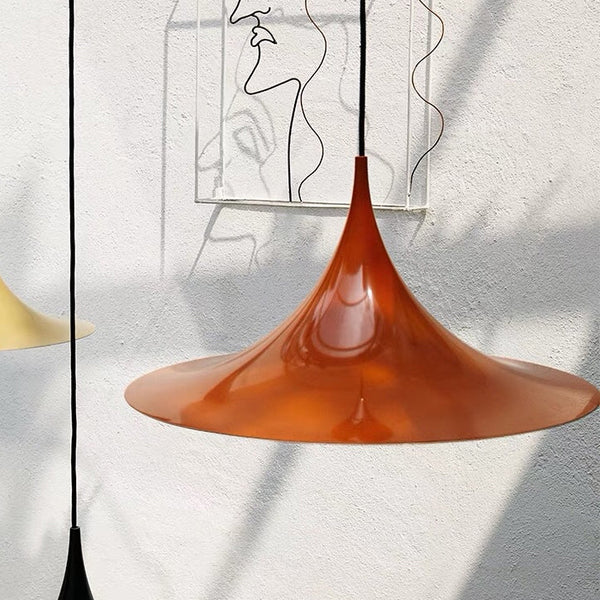 lacquered aluminum arch pendant light