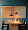 lacquered aluminum arch pendant light