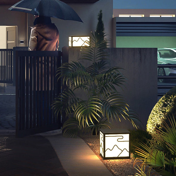 Landscape Line Silhouette Solar Outdoor Waterproof Led Garden Lawn Light