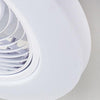 Modern Flush Mount Bladeless Enclosed Ceiling Fan With Round Bright Led Lighting And Remote