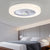 Modern Flush Mount Bladeless Enclosed Ceiling Fan With Round Bright Led Lighting And Remote