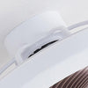 Modern Flush Mount Bladeless Enclosed Ceiling Fan With Round Bright Led Lighting And Remote
