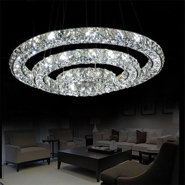 Luxury Crystal Led Chandelier 3 Tier Geometric Or Stacked Led Pendant Light