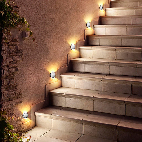 Round Dc12V Modern Recessed Led Step Lights Waterproof Underground Garden Deck Lighting