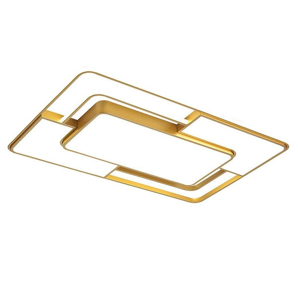 Square Led Geometric Overlay Flush Mount Ceiling Light For Bedroom