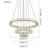 3 Ring Adjustable Circles Tiered Crystal Bling Hanging Modern Chandeliers
