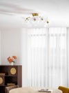 lotus leaf glass semi flush ceiling light copper