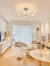 lotus leaf glass semi flush ceiling light copper