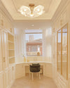 lotus leaf glass semi flush ceiling light copper