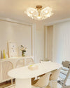 lotus leaf glass semi flush ceiling light copper