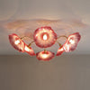 lotus leaf glass semi flush ceiling light copper