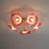 lotus leaf glass semi flush ceiling light copper