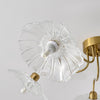 lotus leaf glass semi flush ceiling light copper