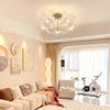 lotus leaf glass semi flush ceiling light copper