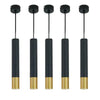 Elongated Cylinder Black And Gold Metal Shade Led Modern Pendant Light Island Hanging Lights