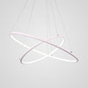 Modern Led Chandelier Minimalist 2 Ring Geometric Lights With Adjustable Height