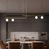 Minimalist Modern Linear Globe Pendant Lighting Copper Glass Kitchen Dining Room Light