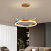 Dimmable Round Led Ring Chandelier Crown Design Modern Aluminum Acrylic Pendant Light For Living Room