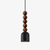 matte black travertine walnut bead pendant light