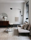 mid century black aluminum swing arm wall lamp