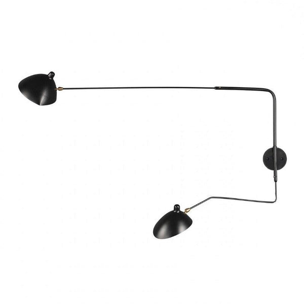 mid century black aluminum swing arm wall lamp