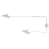 mid century black aluminum swing arm wall lamp