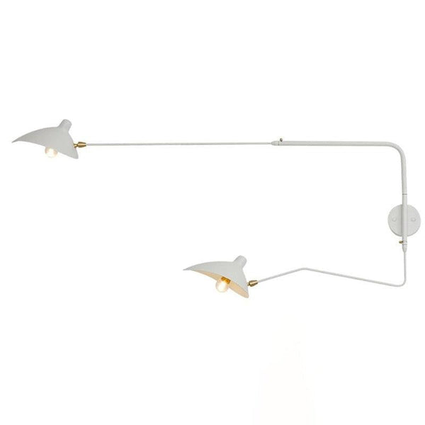 mid century black aluminum swing arm wall lamp