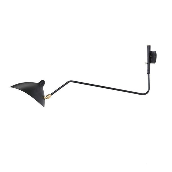 mid century black aluminum swing arm wall lamp