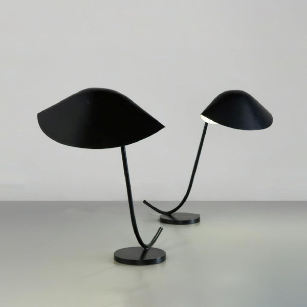 mid century black brass carbon steel table lamp