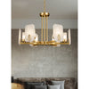 mid century brass alabaster conical chandelier