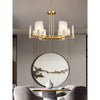 mid century brass alabaster conical chandelier