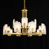 mid century brass alabaster conical chandelier