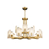mid century brass alabaster conical chandelier