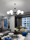 mid century glass globe chandelier black gold for dining room