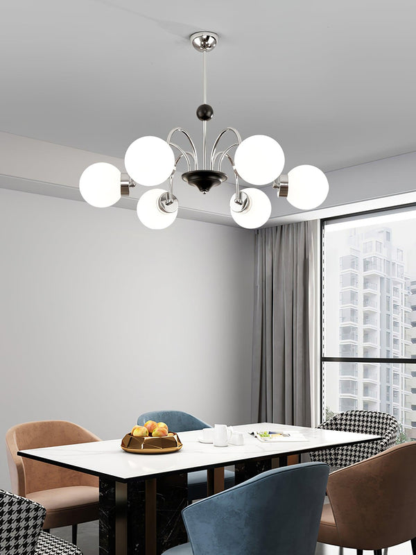 mid century glass globe chandelier black gold for dining room