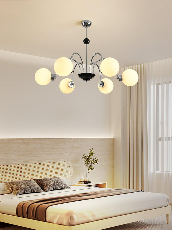 mid century glass globe chandelier black gold for dining room