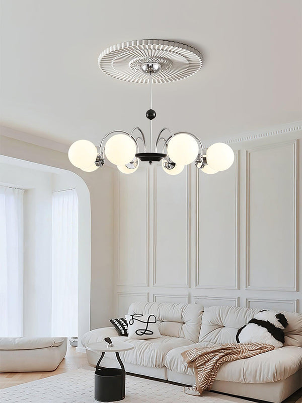 mid century glass globe chandelier black gold for dining room