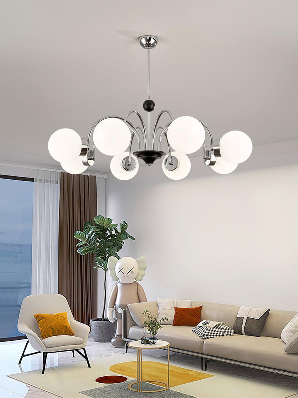 mid century glass globe chandelier black gold for dining room