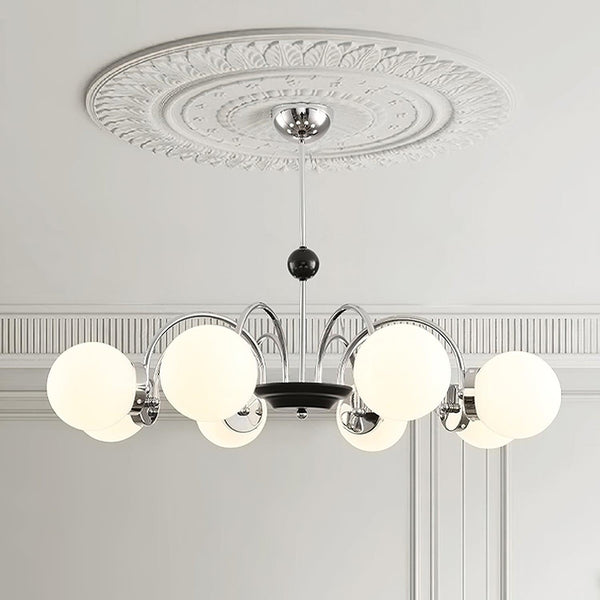 mid century glass globe chandelier black gold for dining room