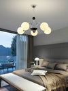 mid century glass globe chandelier black gold for dining room