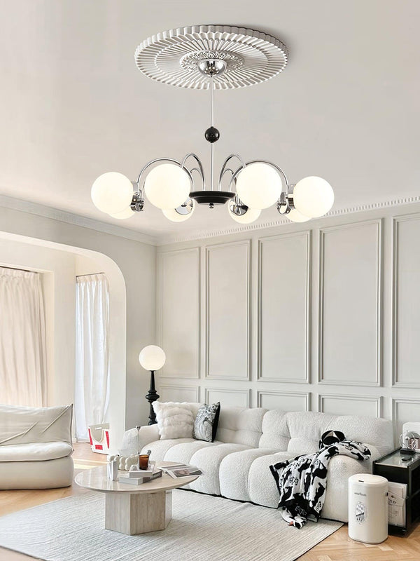 mid century glass globe chandelier black gold for dining room